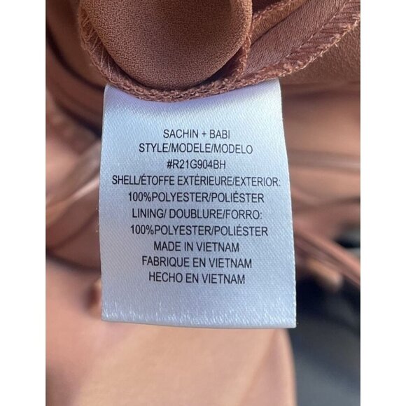 Sachin & Babi Cali Satin Slip Midi Dress 2 Peach Cowl Neck Wedding Guest Elegant - Picture 10 of 11